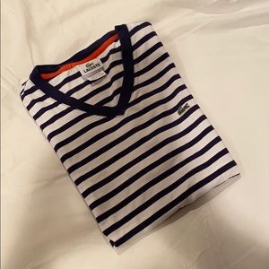 Lacoste Striped V-neck Tshirt